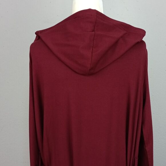 Natori Men Burgundy Hooded Robe sz M - Picture 11 of 15